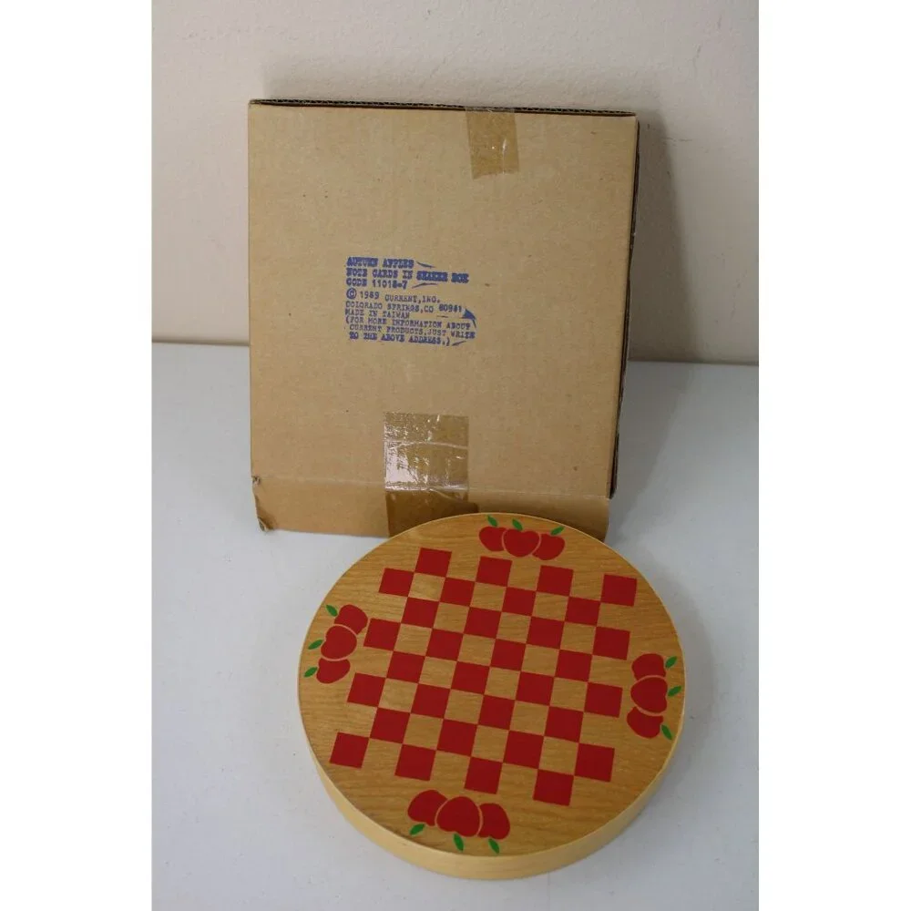 Current Autumn Apples Stationery Set w/ Band Box Vintage 1989 91405